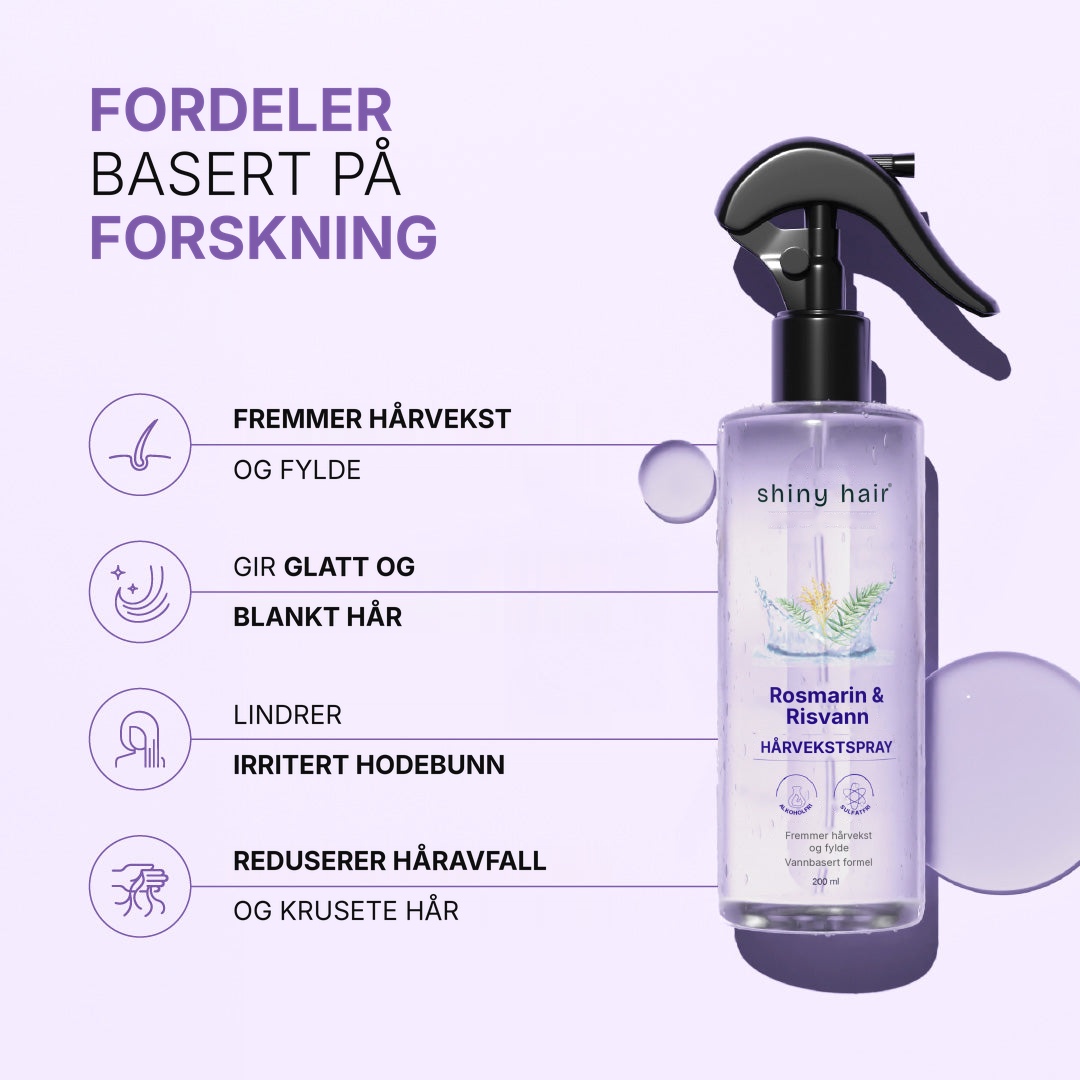 Hårvekstspray med rosmarin og risvann