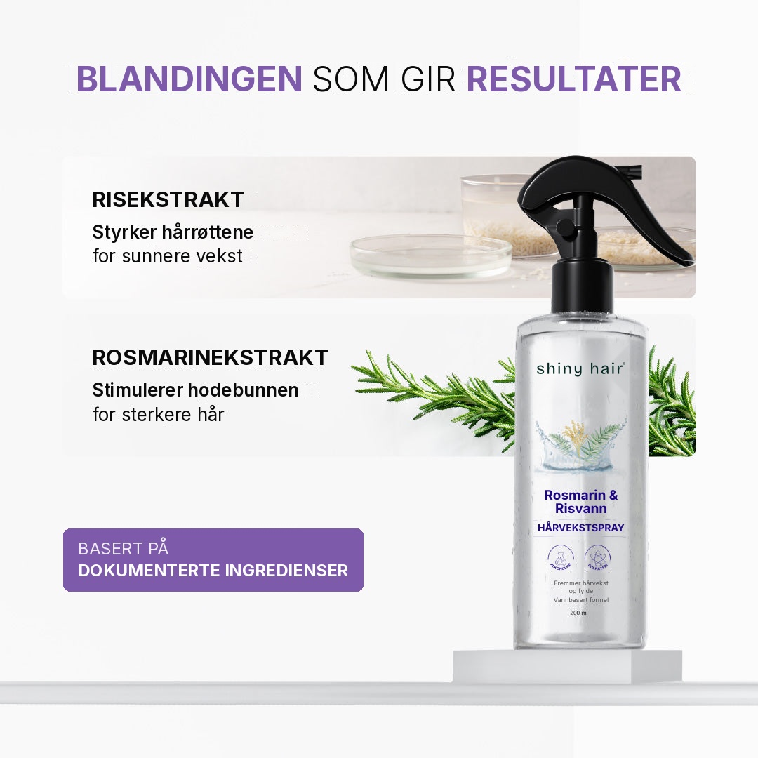 Hårvekstspray med rosmarin og risvann