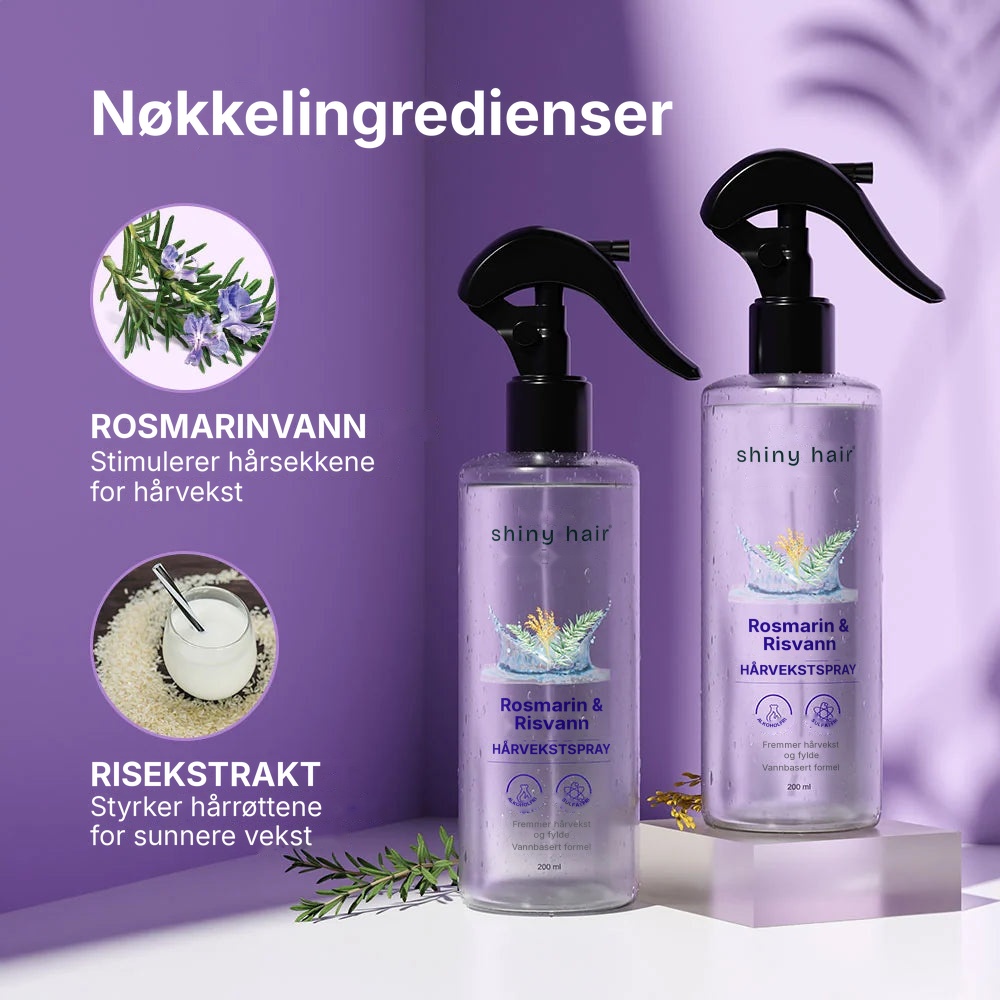 Hårvekstspray med rosmarin og risvann